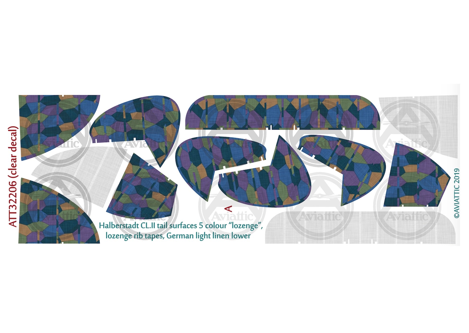 1/32 - Wingnut Wings - Halberstadt CL.II - tail 5 colour lozenge ribs, German light lower