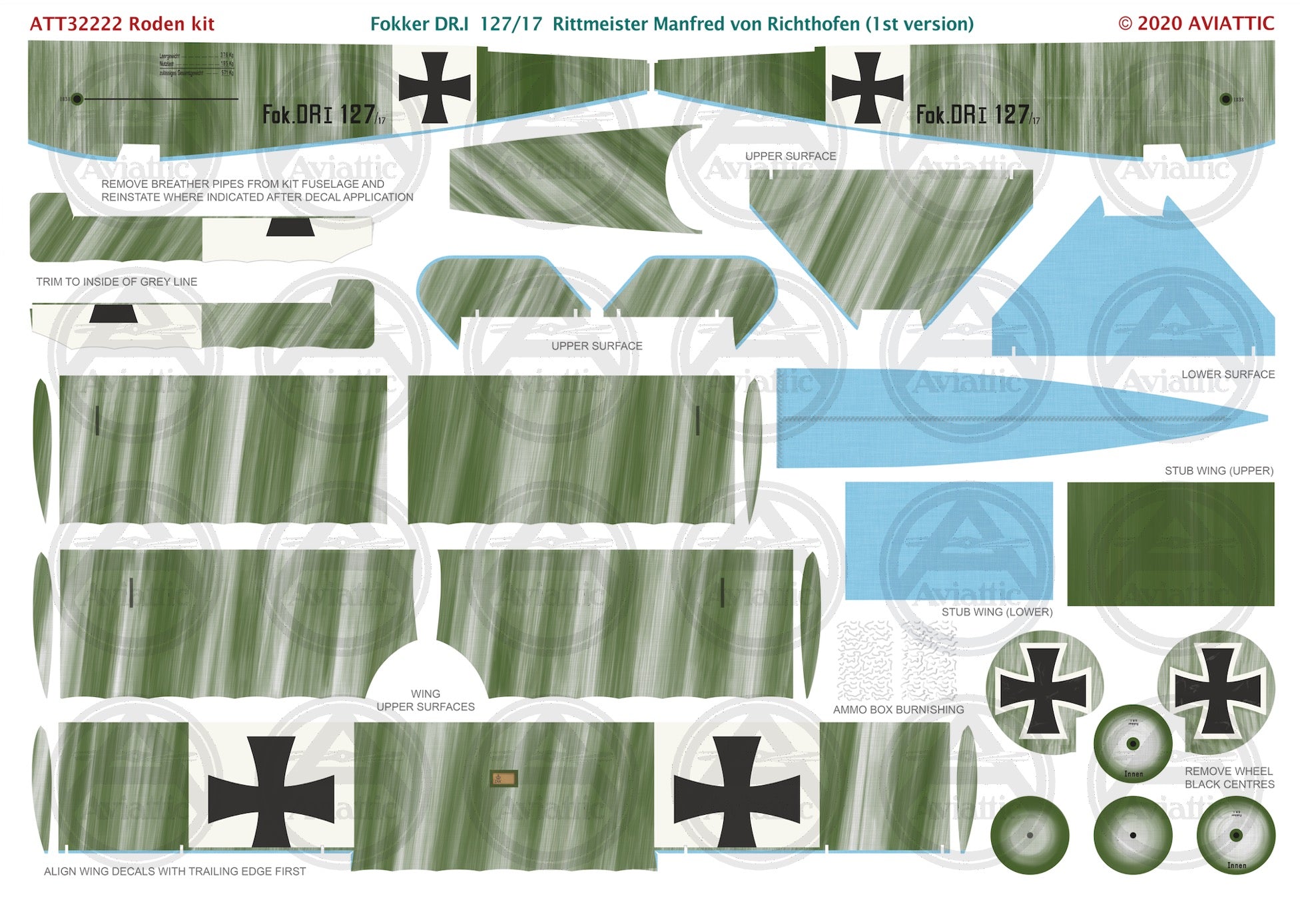 1/32 - Roden - Fokker Dr.I - 127/17 Rittmeister Manfred von Richthofen - 1st version