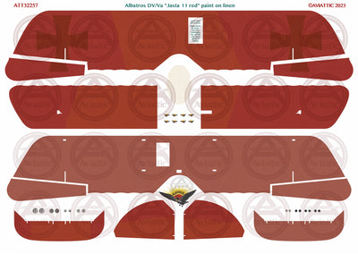 1/32 - Wingnut Wings - Albatros D.V(a) - Jasta 11 red paint on linen, national markings overpainted