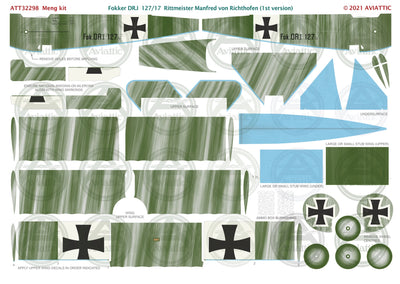1/32 - Meng - Fokker Dr.I - 127/17 Rittmeister Manfred von Richthofen - 1st version