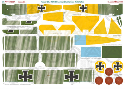 1/32 - Meng - Fokker Dr.I - 454/17 Lt. Lothar von Richthofen - scheme A