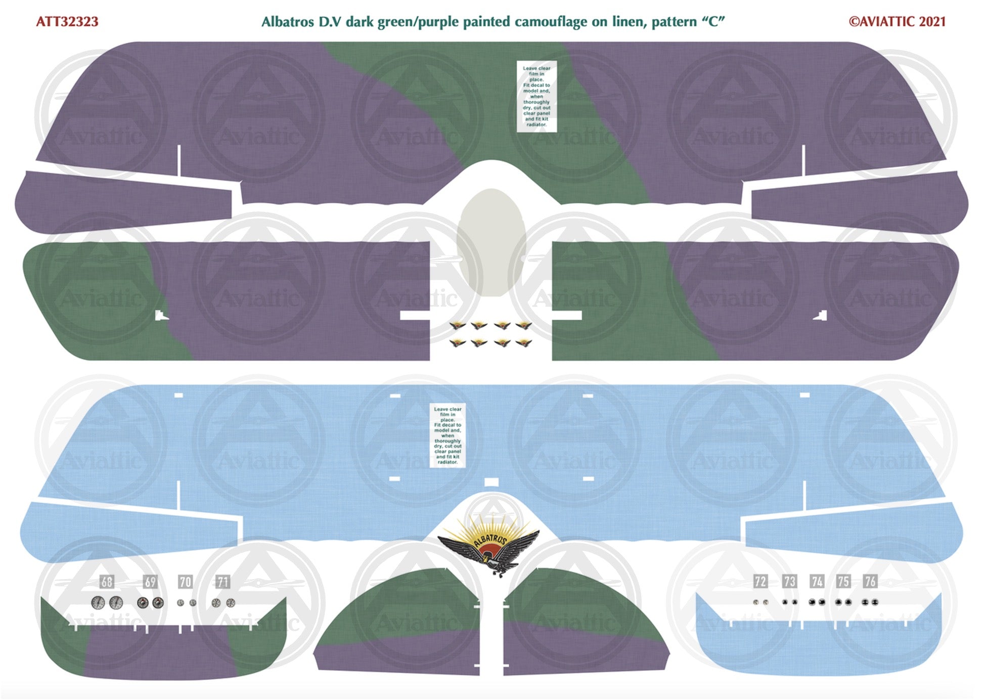 1/32 - Wingnut Wings - Albatros D.V(a) - Painted Camouflage on Linen - scheme C - factory fresh