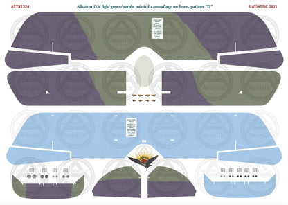 1/32 - Wingnut Wings - Albatros D.V(a) - Painted Camouflage on Linen - scheme D - faded