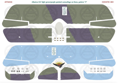 1/32 - Wingnut Wings - Albatros D.V(a) - Painted Camouflage on Linen - scheme I - faded