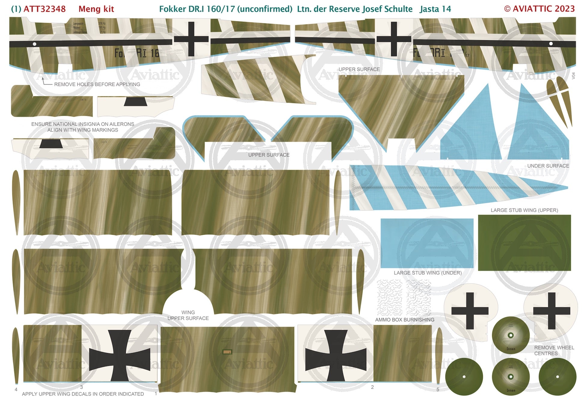 1/32 - Meng - Fokker Dr.I - 160/17 (unconfirmed)  Lt. der Reserve Josef Schulte - Jasta 14