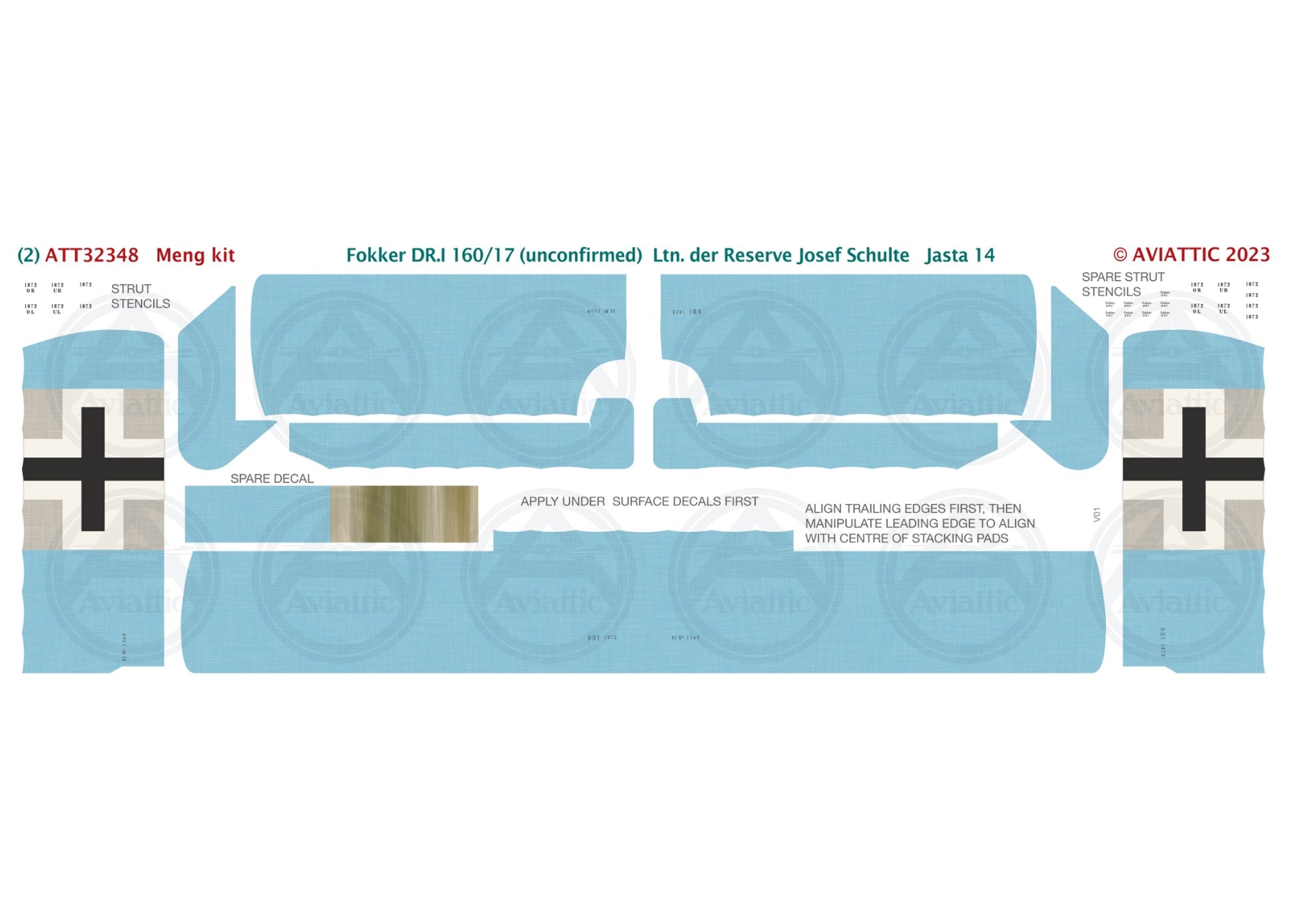 1/32 - Meng - Fokker Dr.I - 160/17 (unconfirmed)  Lt. der Reserve Josef Schulte - Jasta 14
