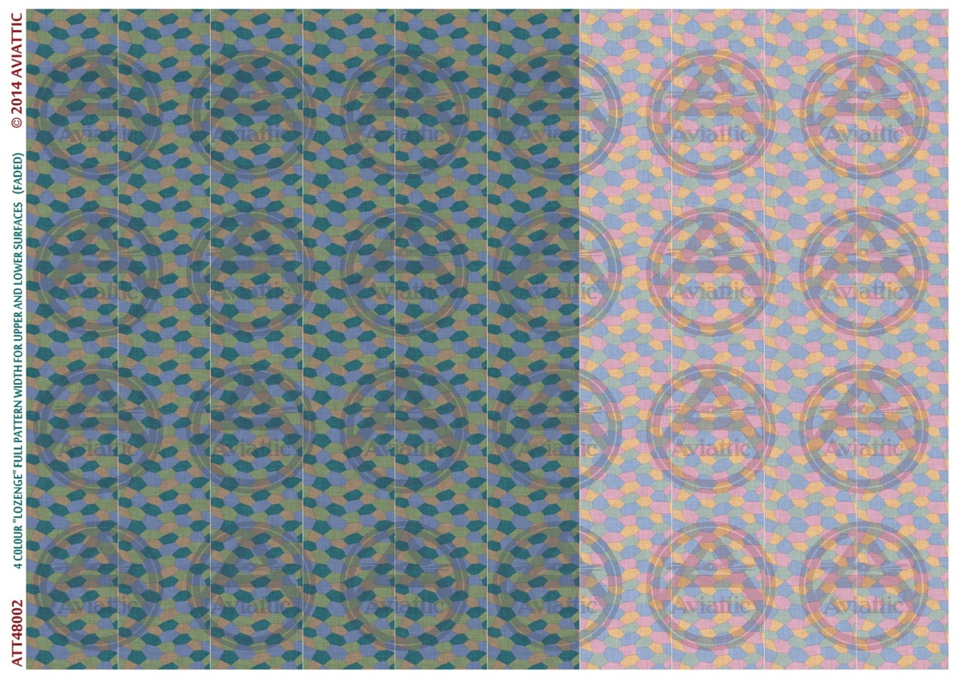 1/48 - 4 colour lozenge - full pattern - upper and lower surfaces - faded