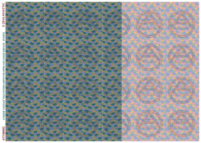 1/48 - 4 colour lozenge - full pattern - upper and lower surfaces - faded