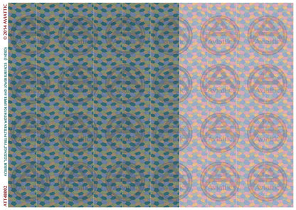 1/48 - 4 colour lozenge - full pattern - upper and lower surfaces - faded