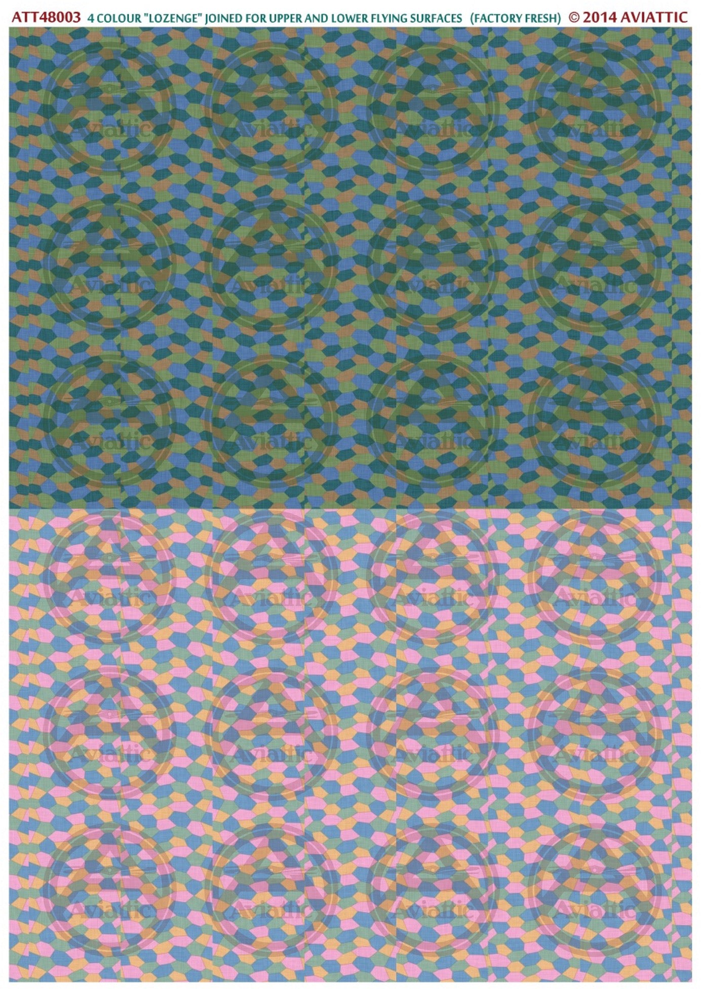 1/48 - 4 colour lozenge - joined - upper and lower flying surfaces - factory fresh