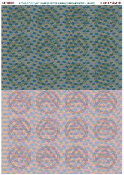 1/48 - 4 colour lozenge - joined - upper and lower flying surfaces - faded