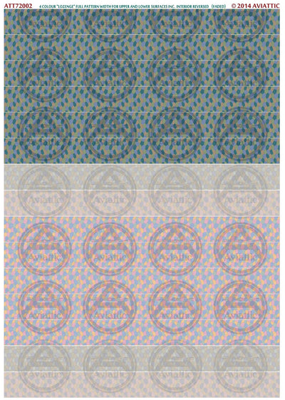 1/72 - 4 colour lozenge - full pattern - upper and lower surfaces - incl. interior reversed - faded