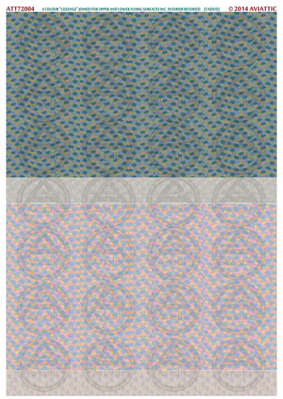 1/72 - 4 colour lozenge - joined - upper and lower flying surfaces - incl. interior reversed - faded