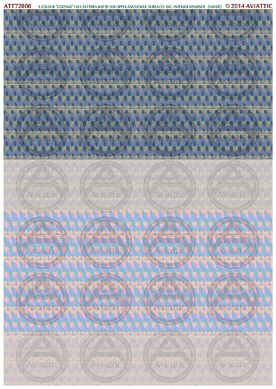 1/72 - 5 colour lozenge - full pattern - upper and lower surfaces - incl. interior reversed - faded