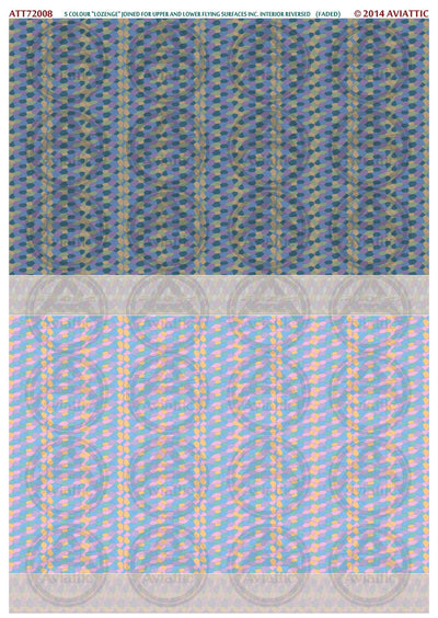 1/72 - 5 colour lozenge - joined - upper and lower flying surfaces - incl. interior reversed - faded