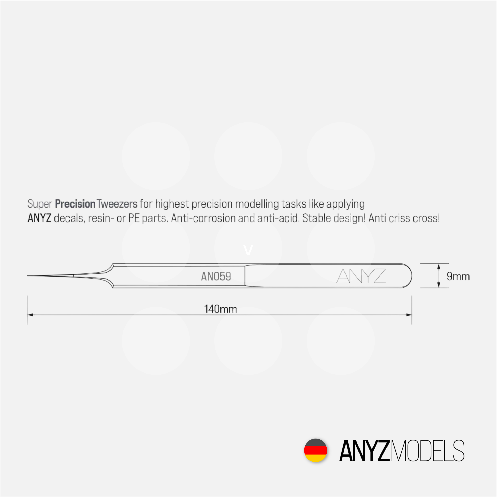 Anyz Models - Super Precision Tweezers - Stainless Steel - AN059 - Gothaforce