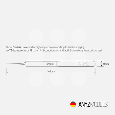 Anyz Models - Super Precision Tweezers - Stainless Steel - AN059 - Gothaforce