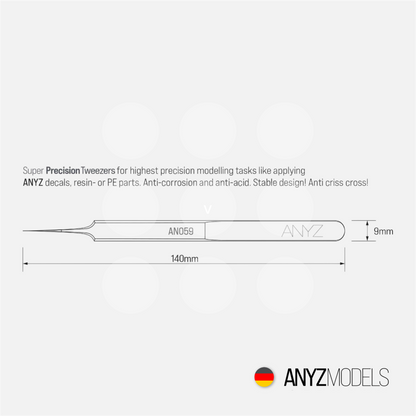 Anyz Models - Super Precision Tweezers - Stainless Steel - AN059 - Gothaforce