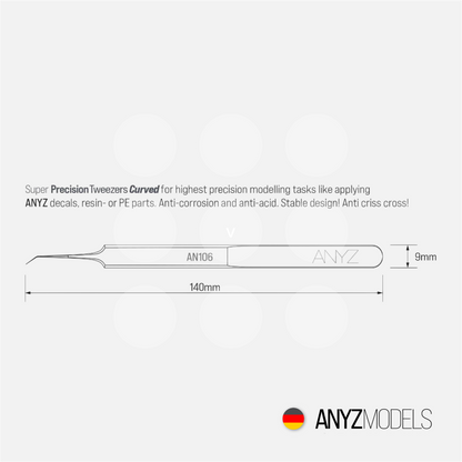 Anyz Models - Super Precision Tweezers Curved - Stainless Steel - AN106 - Gothaforce