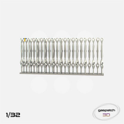 Gaspatch Models - Metal Turnbuckles Type A - 1/32 scale - 12-32004 - Gothaforce