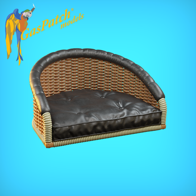 1/32 British Wicker Seats Full Back Short Small Leather Pad & Tall Big Leather Pad