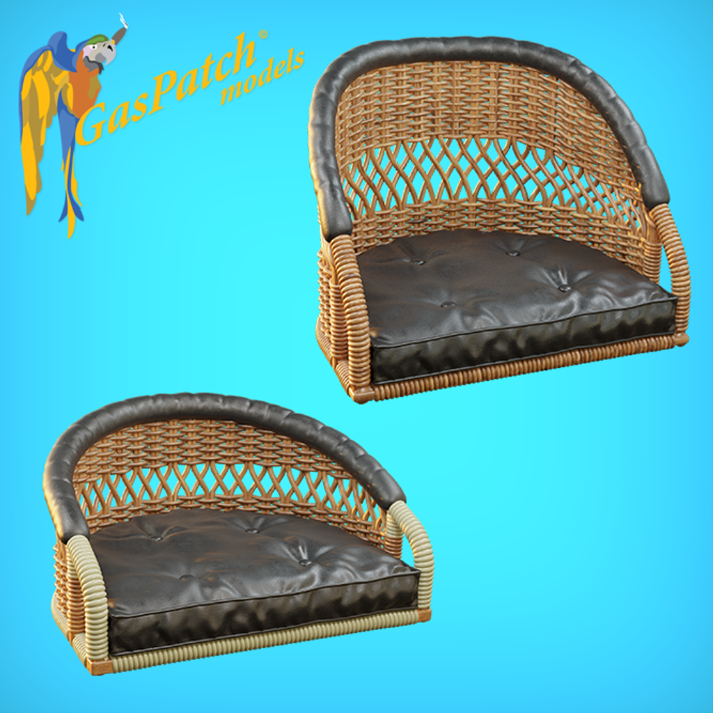 1/32 British Wicker Seats Perforated Back Short & Tall Small Leather Pad