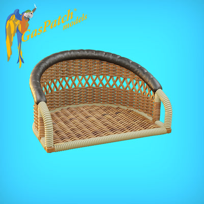 1/48 British Wicker Seats Perforated Back Short Small Leather Pad & Tall Big Leather Pad
