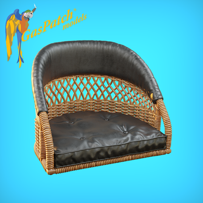 1/16 British Wicker Seats Perforated Back Short Small Leather Pad & Tall Big Leather Pad