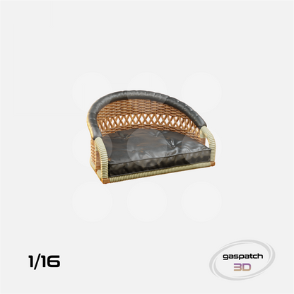 1/16 British Wicker Seats Perforated Back Short Small Leather Pad & Tall Big Leather Pad