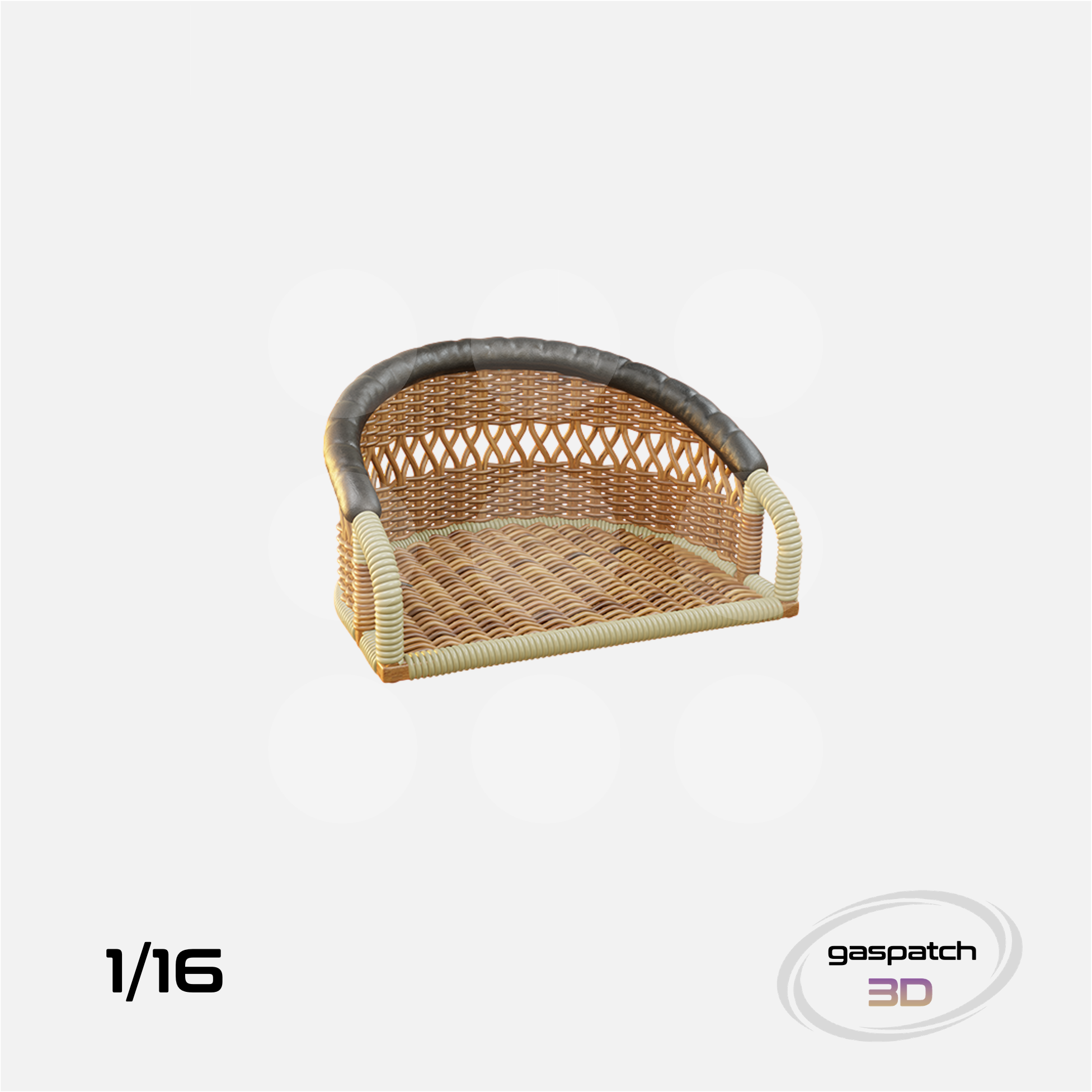 1/16 British Wicker Seats Perforated Back Short Small Leather Pad & Tall Big Leather Pad