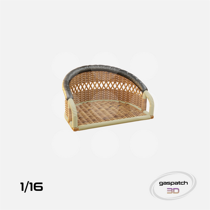 1/16 British Wicker Seats Perforated Back Short Small Leather Pad & Tall Big Leather Pad