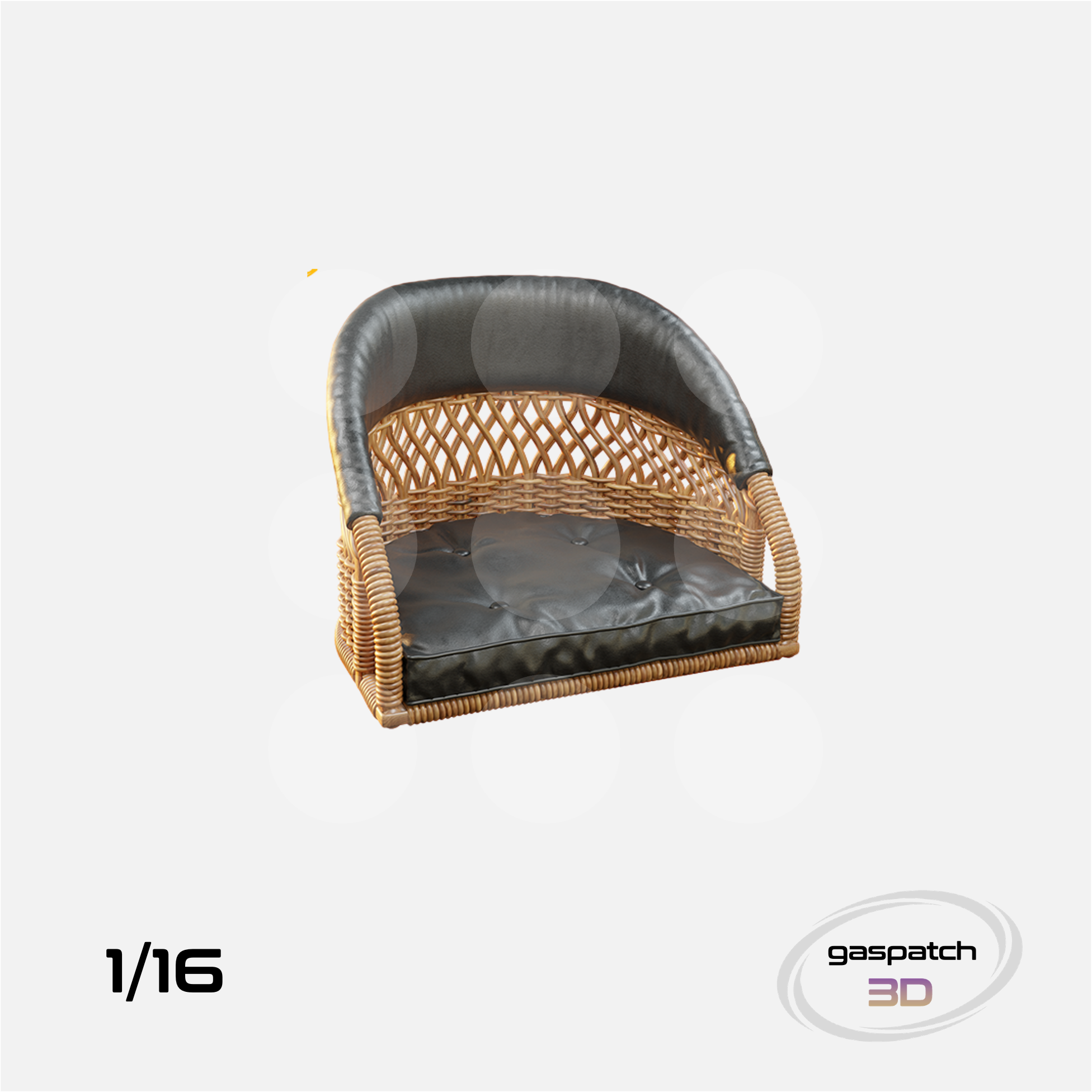 1/16 British Wicker Seats Perforated Back Short Small Leather Pad & Tall Big Leather Pad