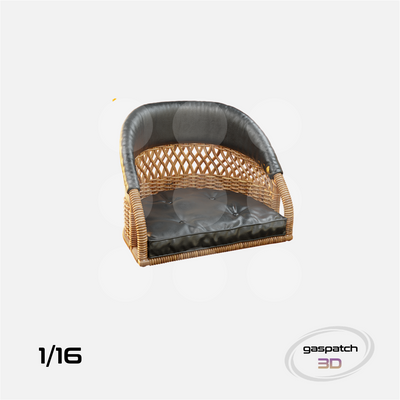 1/16 British Wicker Seats Perforated Back Short Small Leather Pad & Tall Big Leather Pad