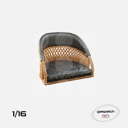 1/16 British Wicker Seats Perforated Back Short Small Leather Pad & Tall Big Leather Pad