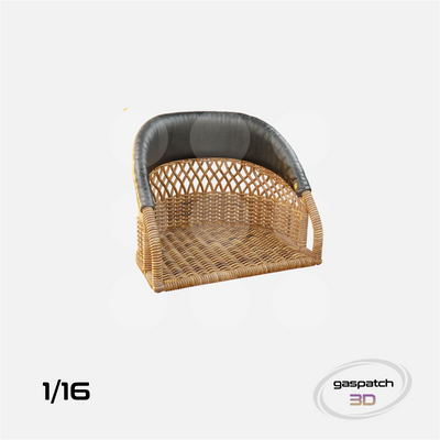 1/16 British Wicker Seats Perforated Back Short Small Leather Pad & Tall Big Leather Pad