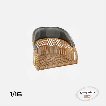 1/16 British Wicker Seats Perforated Back Short Small Leather Pad & Tall Big Leather Pad