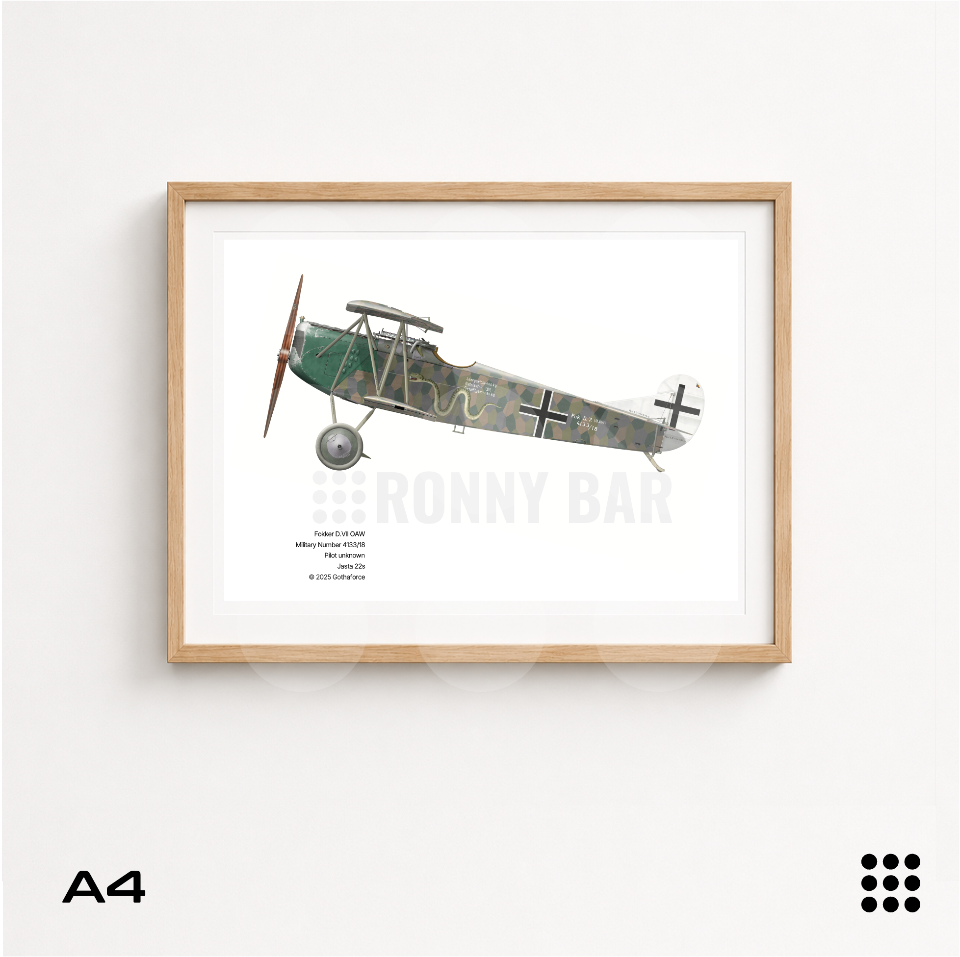 Gothaforce - A4 Aviation Profile Fokker DVII OAW 4133/18 - GFAPA4P00106 - Gothaforce