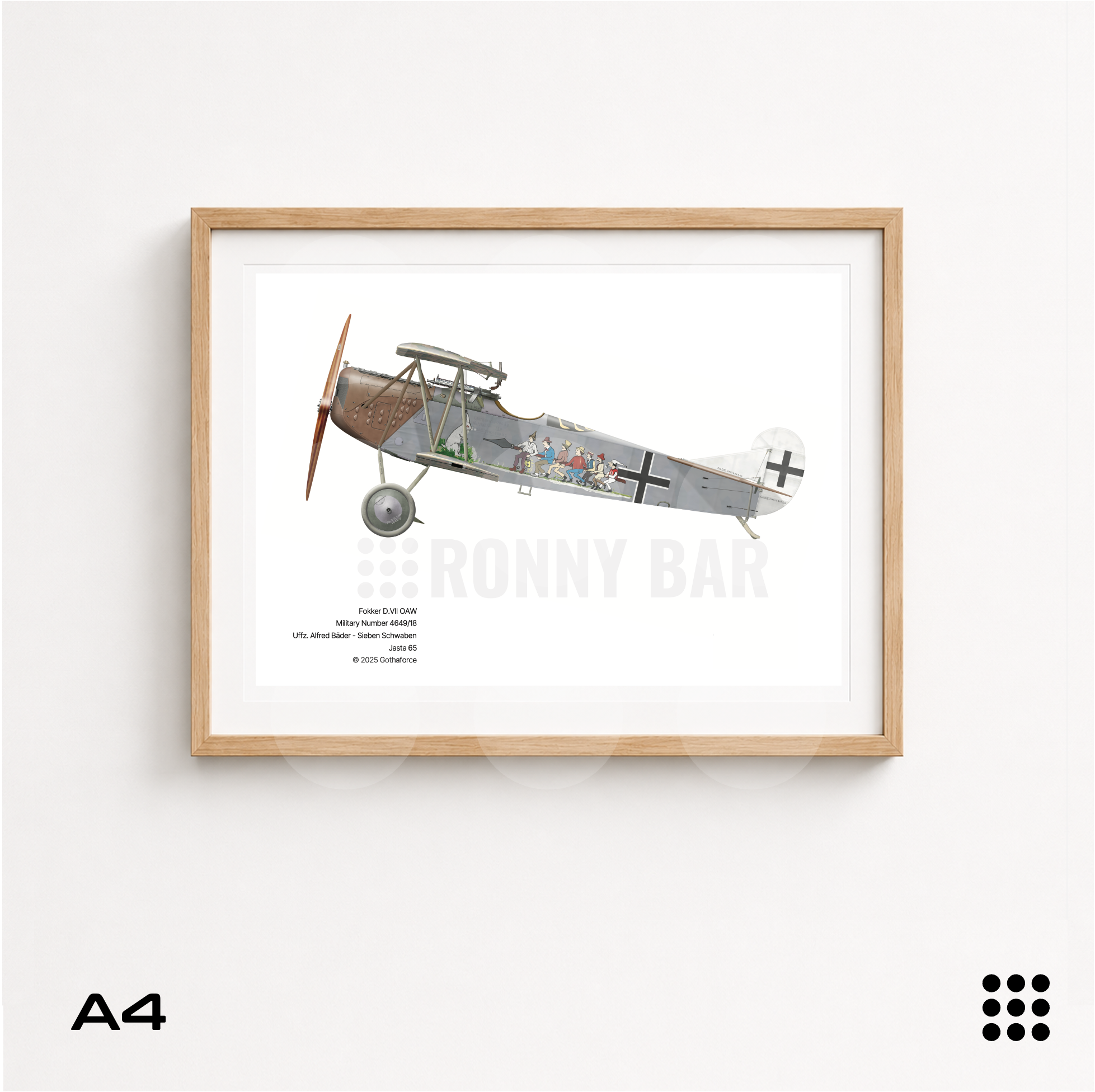 Gothaforce - A4 Aviation Profile Fokker DVII OAW Sieben Schwaben - GFAPA4P00109 - Gothaforce