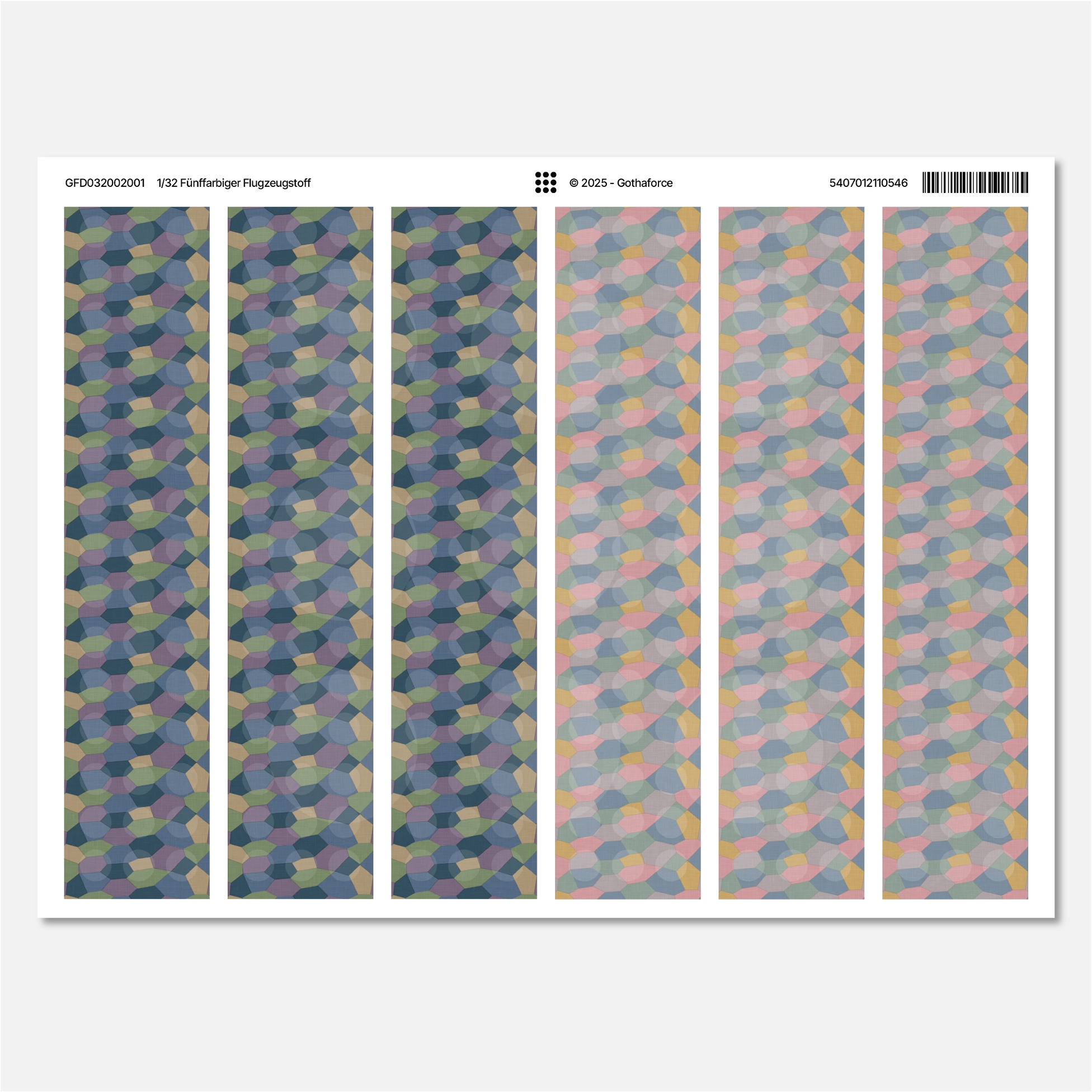 Gothaforce - Fünffarbiger Flugzeugstoff (5 Colour Lozenge) - 1/32 scale - GFD032002001