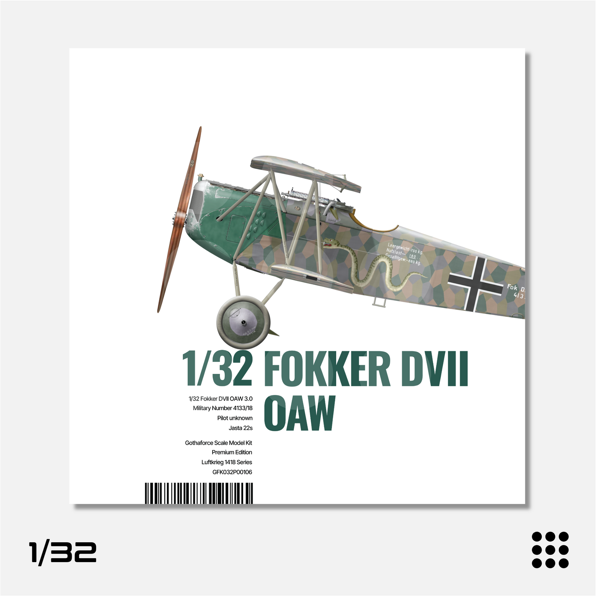 Gothaforce 1/32 Fokker DVII OAW 3.0 4133/18 Premium Edition