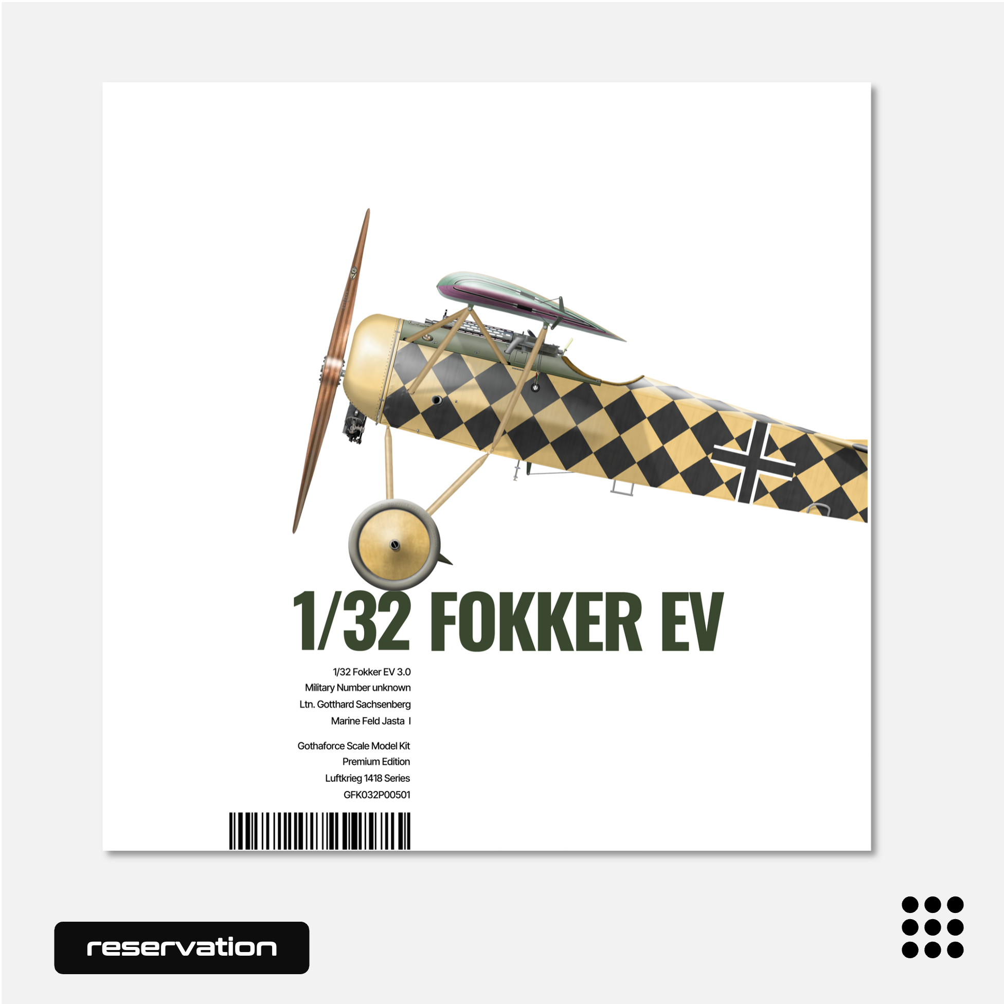 1/32 Fokker EV 3.0 Gotthard Sachsenberg - Reservation