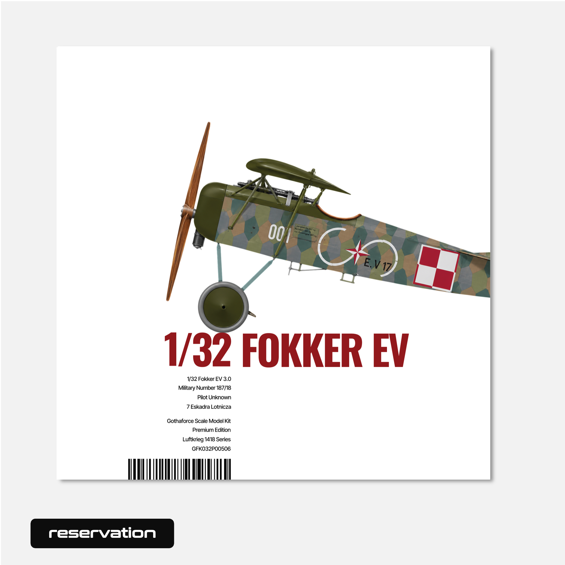 1/32 Fokker EV 3.0 187/18 - 7 Eskadra Lotnicza