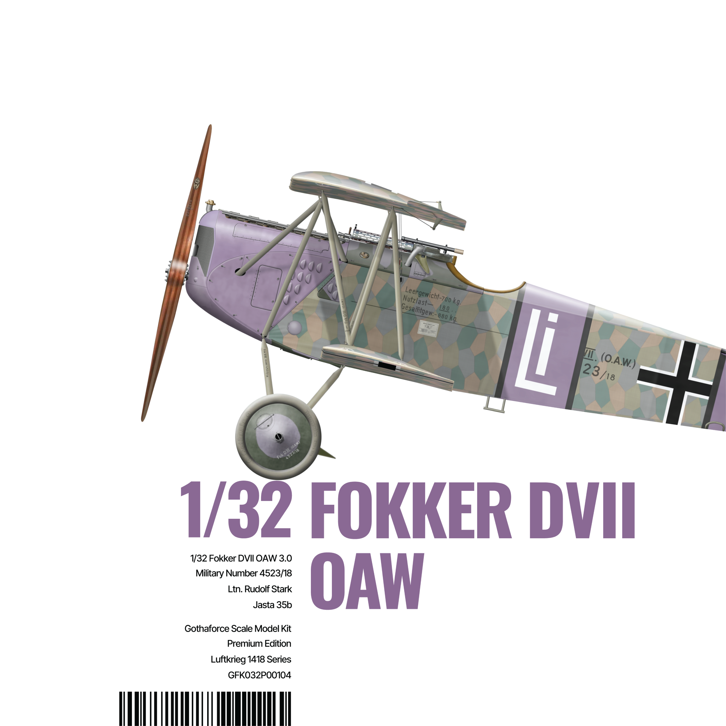 Gothaforce - Fokker DVII OAW 3.0 Rudolf Stark - 1/32 scale - GFK032P01004