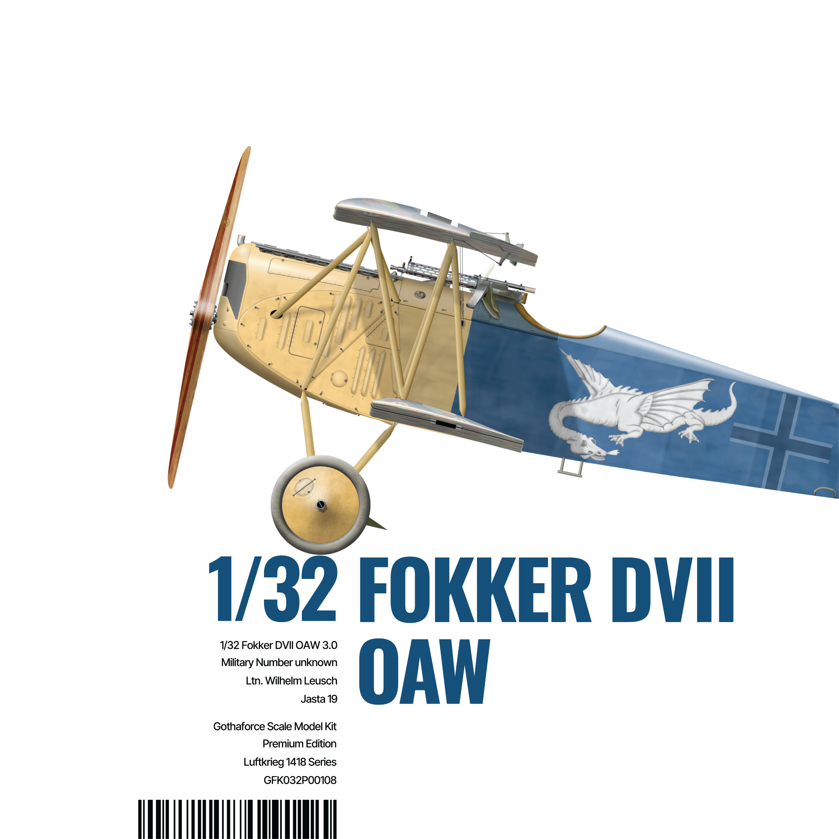 Gothaforce - Fokker DVII OAW 3.0 Wilhelm Leusch - 1/32 scale - GFK032P01008