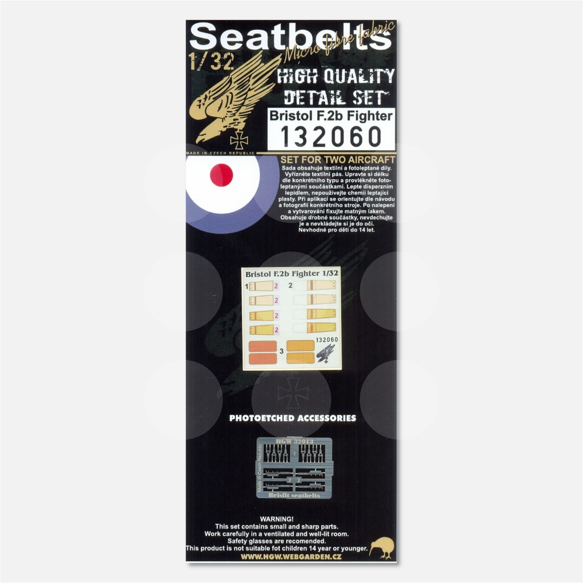 HGW Models 132060 1/32 Seatbelts Bristol F.2b Fighter - WNW – Gothaforce