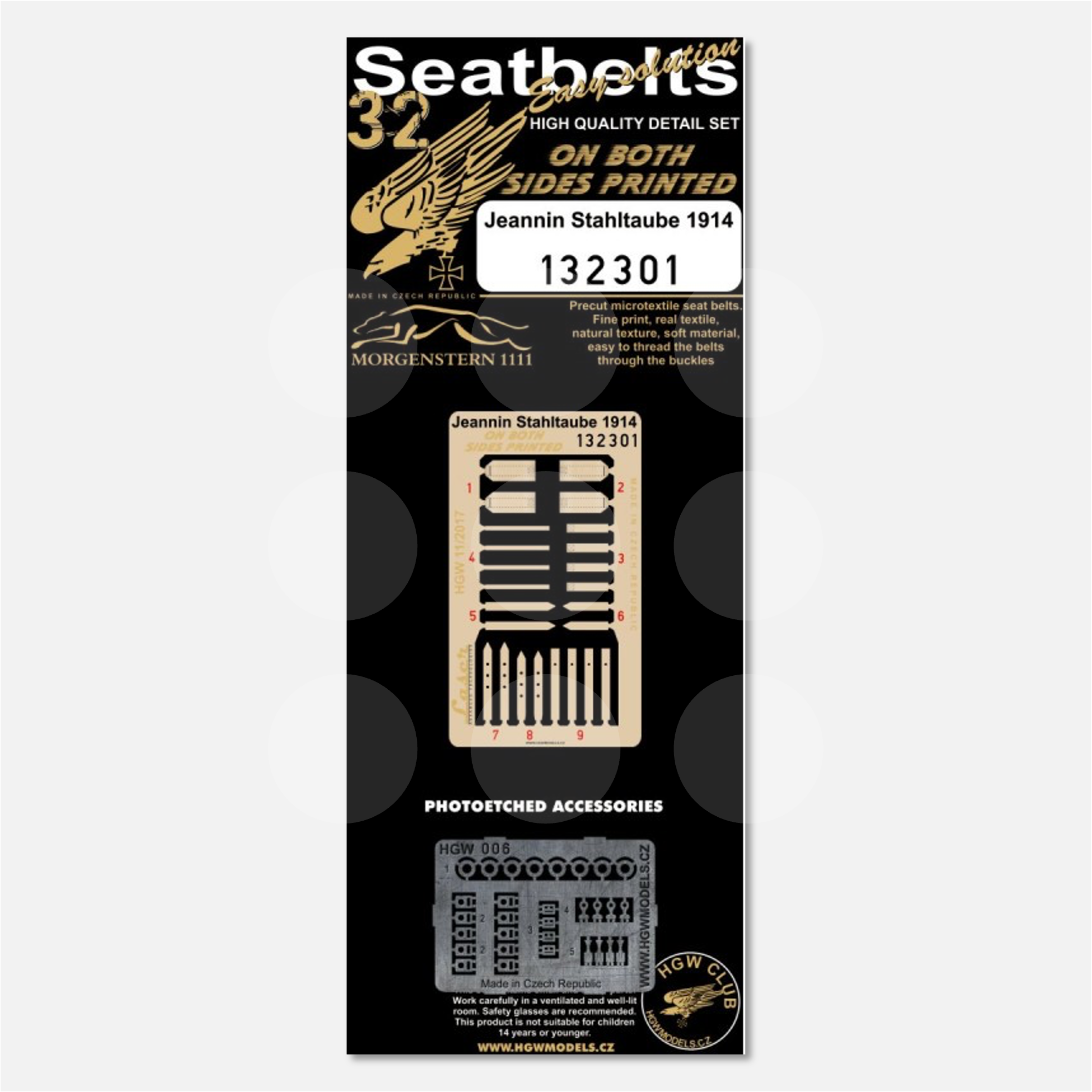 1/32 Double-sided Seatbelts Jeannin Stahltaube