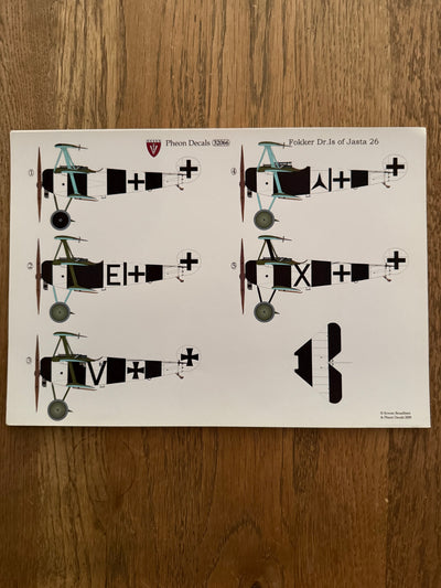 Pheon Decals Glossy Pack Fokker Dr.I