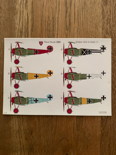 Pheon Decals Glossy Pack Fokker Dr.I