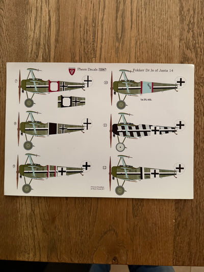 Pheon Decals Glossy Pack Fokker Dr.I