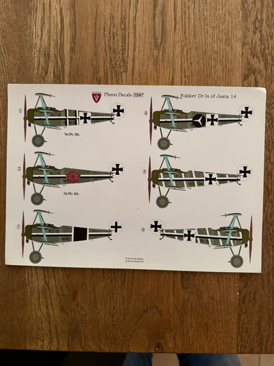 Pheon Decals Glossy Pack Fokker Dr.I